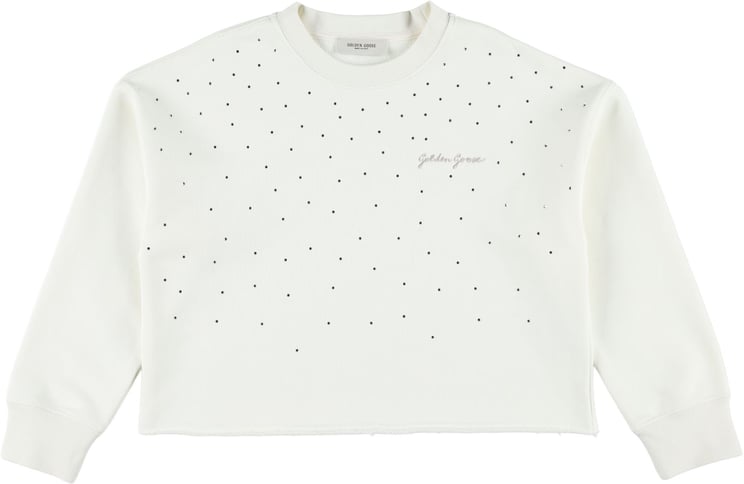 Golden Goose Fleece Crop Heritage White