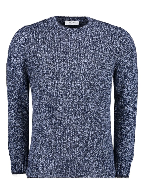 Gran Sasso Textured Knit Sweater With Classic Crew Neckline
