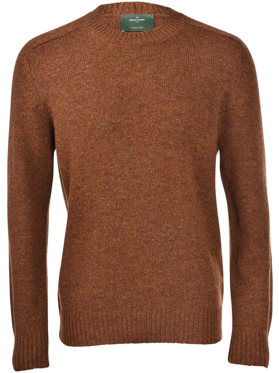 Gran Sasso Rich Brown Wool Sweater With Textured Knit