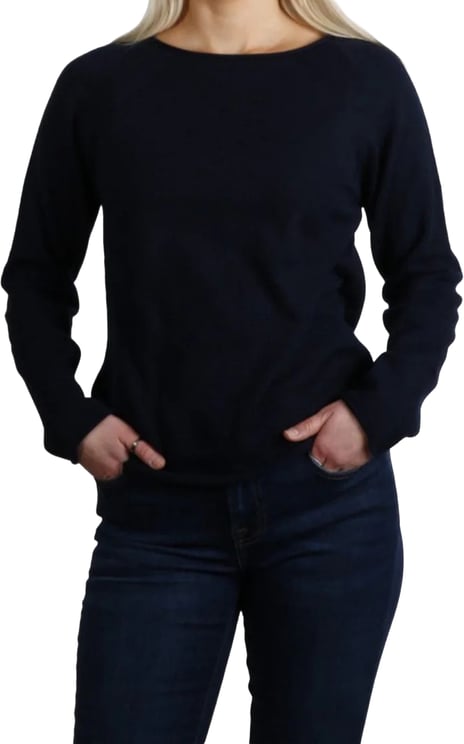 Gran Sasso Black Fitted Round Neck Cashmere Sweater