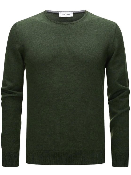 Gran Sasso Fitted Crew Neck Sweater With Fine Knit Texture