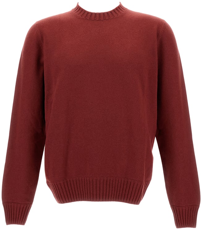 Gran Sasso Italian Cashmere Crew Neck Sweater With Ribbed Detailing