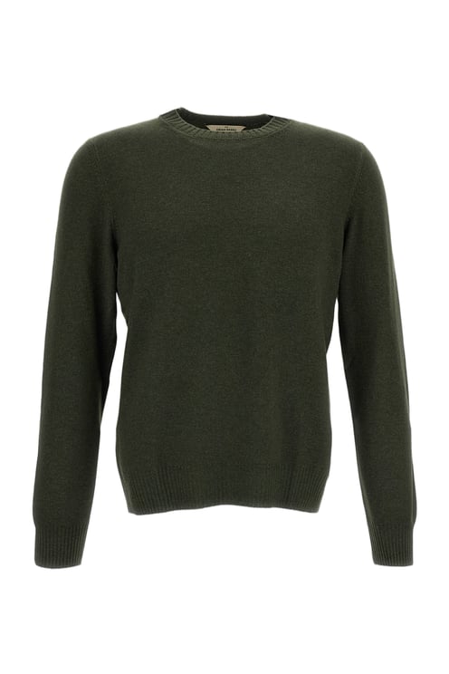 Gran Sasso Green Wool-Blend Crewneck Sweater