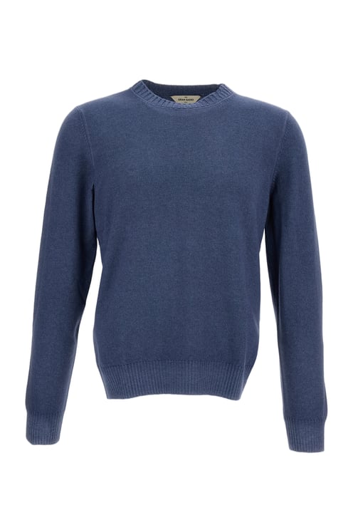 Gran Sasso Light Blue Wool-Blend Crewneck Sweater