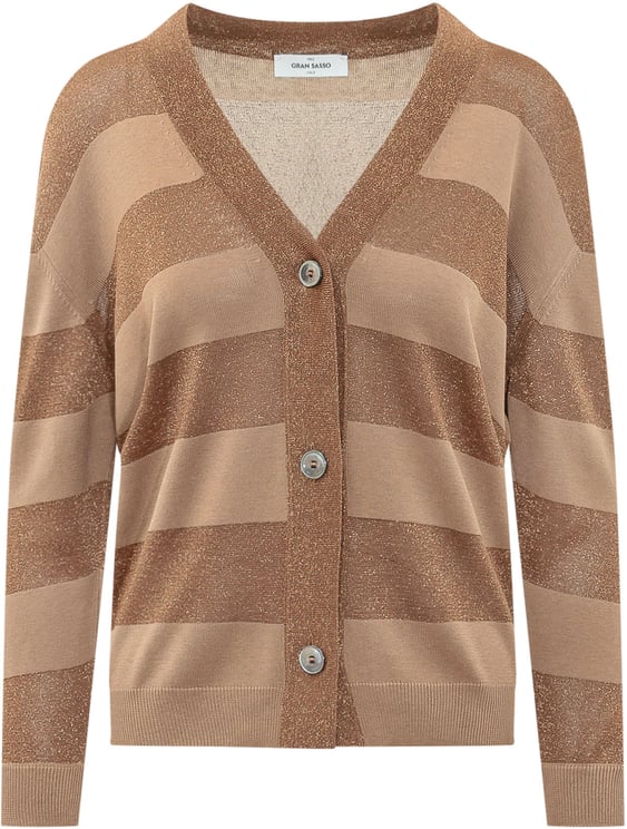 Gran Sasso Cardigan Rigato con Scollo a V