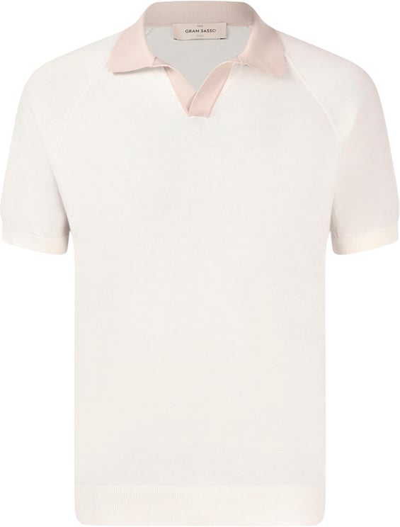 Gran Sasso Beige V Neck Polo Shirt