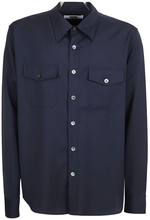 Grifoni Long-Sleeved Casual Shirt With Button-Down Front