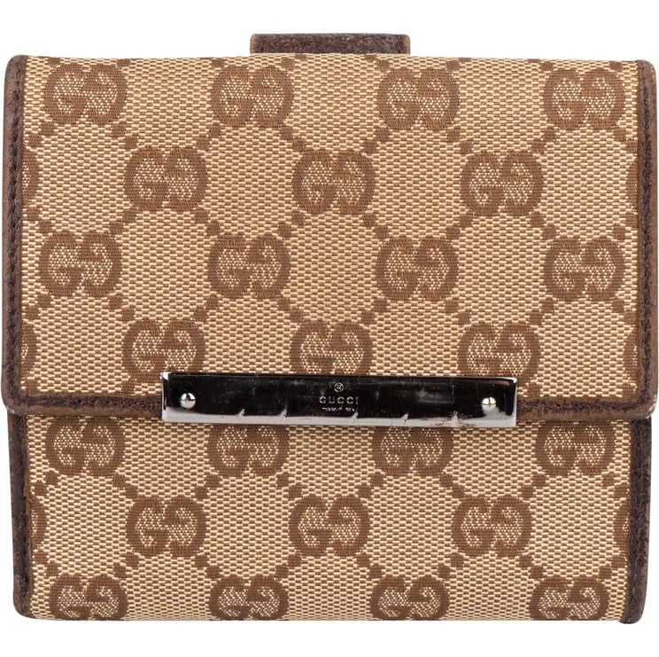 Gucci Gucci Monogram GG Canvas Metal Bar Wallet