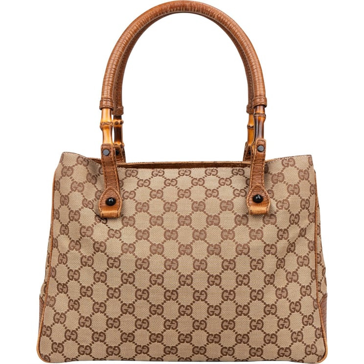 Gucci Gucci Monogram GG Bamboo Handbag