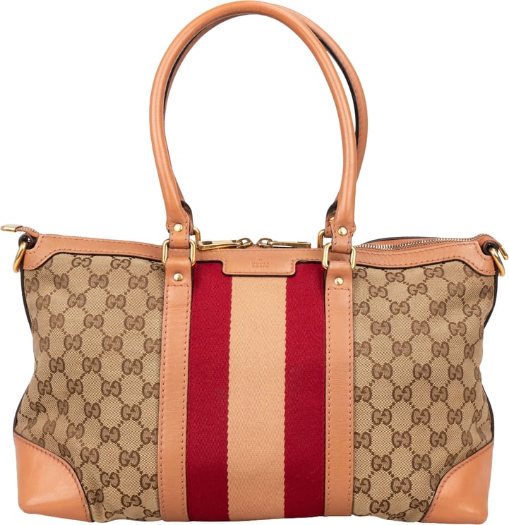 Gucci Gucci Monogram GG Sherry Line Web Handbag