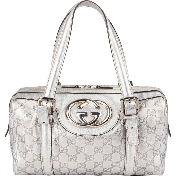 Gucci Gucci Leather Monogram Interlocking G Boston Bag Handbag