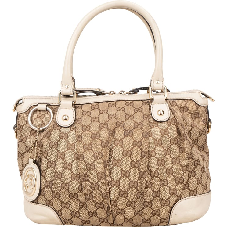 Gucci Gucci Monogram GG Sukey Satchel Handbag