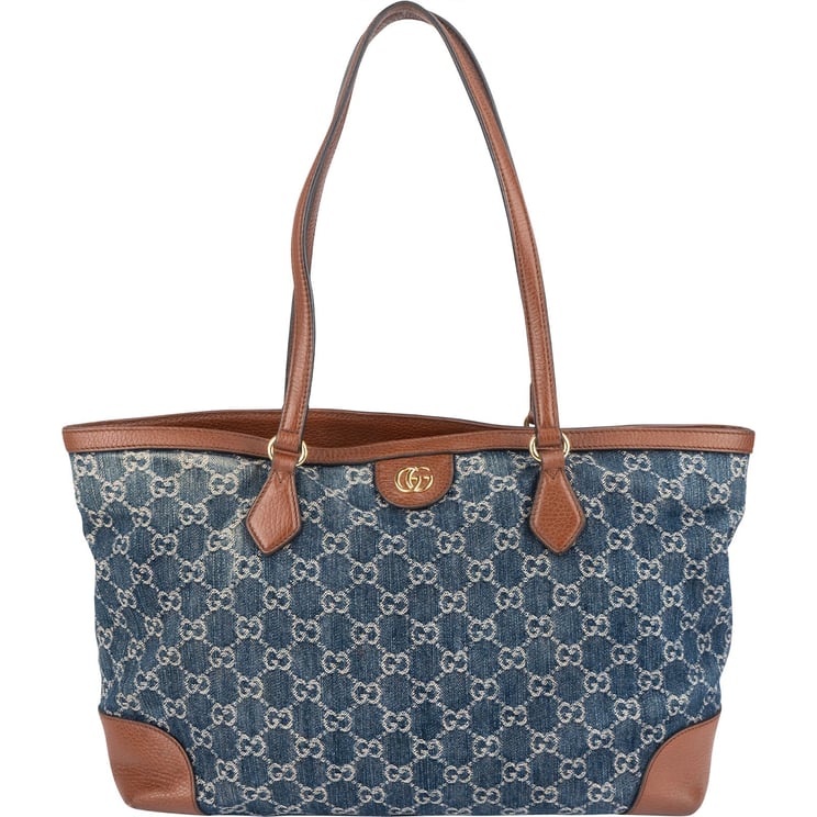 Gucci Gucci Monogram Denim GG Tote Shoulder Bag