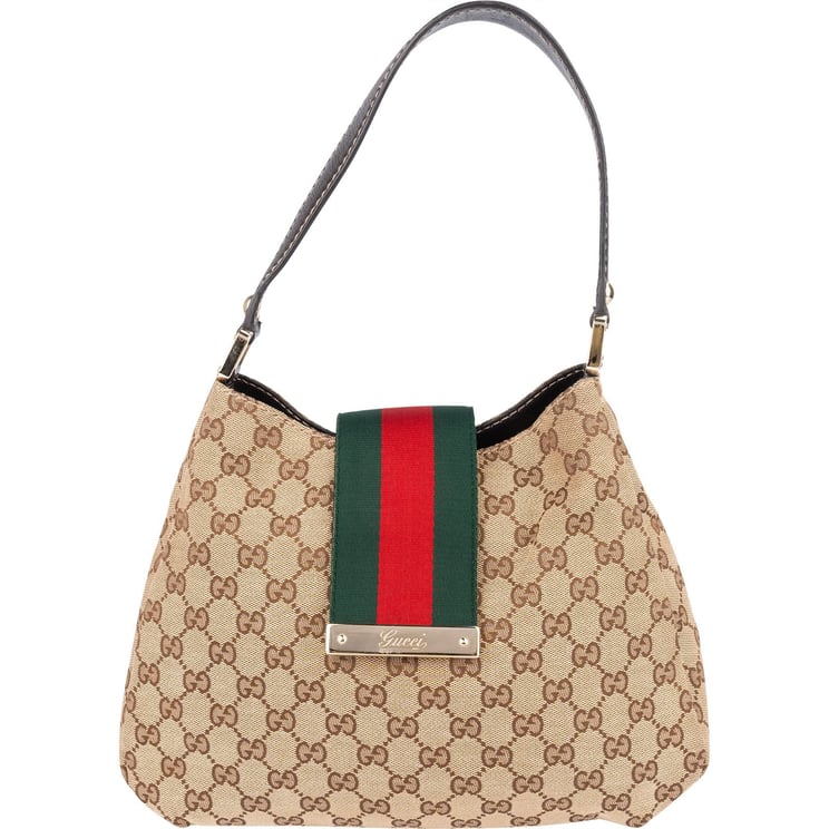 Gucci Gucci Monogram GG Sherry Line Web Handbag