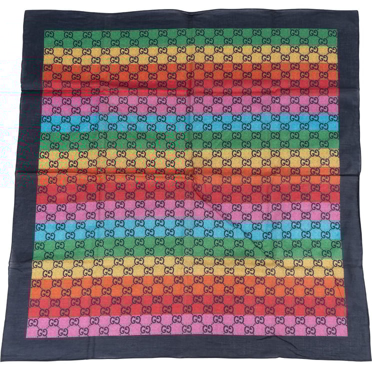 Gucci Gucci Monogram GG Rainbow Print Schal Scarf (70)