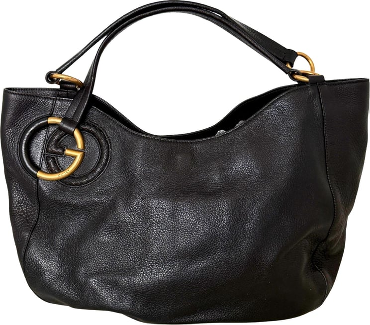 Gucci Gucci Kalbsleder Tote Bag schwarz goldene Hardware / sehr gut