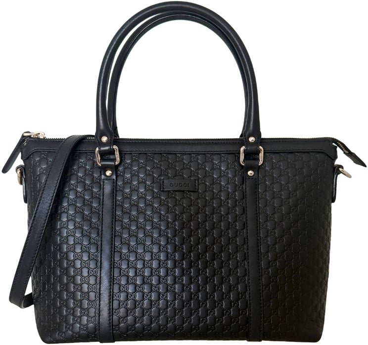 Gucci Gucci Guccissima Leder Shopper Bag schwarz / gut