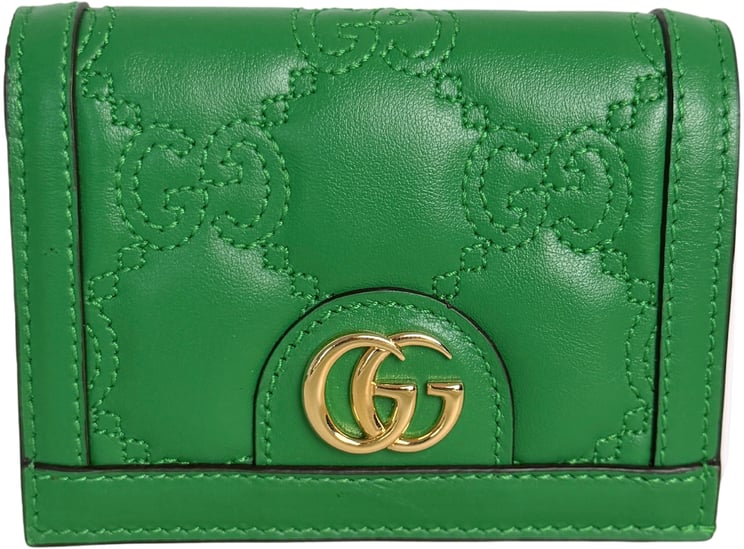 Gucci Gucci GG Matelasse Geldbörse grün Leder / neuwertig