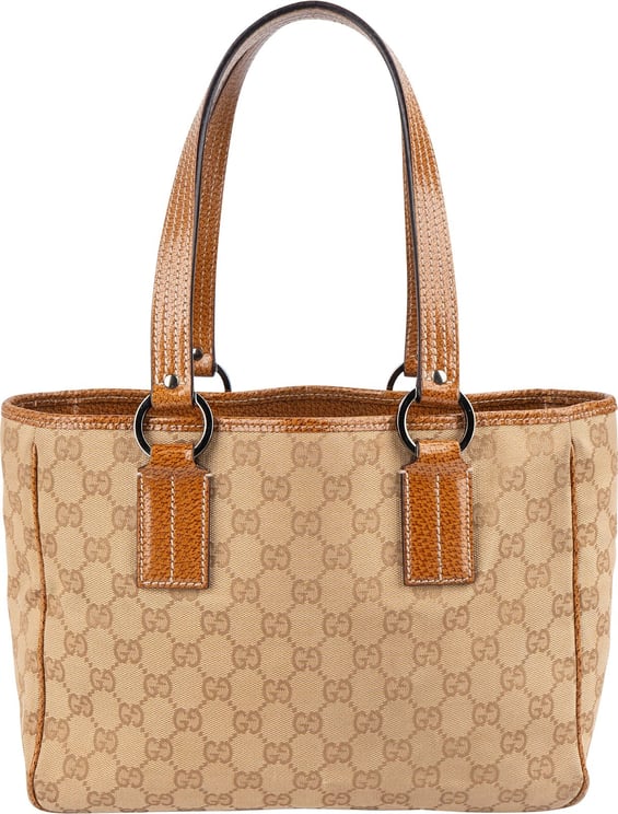 Gucci Gucci Monogram GG Canvas and Perforated Leather Small Handbag