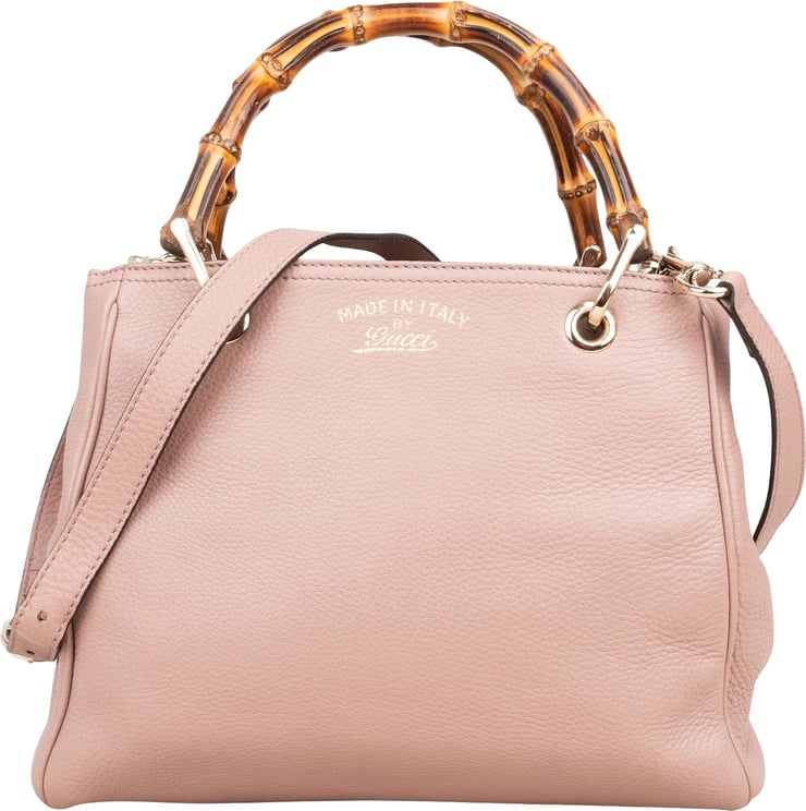 Gucci Gucci Pink Leather Bamboo Handbag
