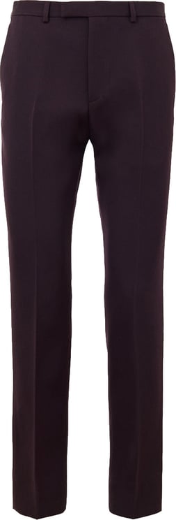 Gucci Bordeaux Tailored Trousers with Gucci Logo Embroidery