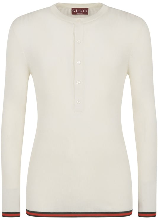 Gucci Gucci Ribbed-Knit Silk T-Shirt