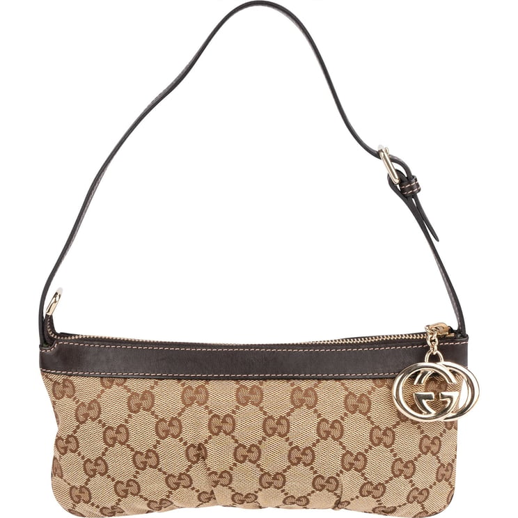 Gucci Gucci Monogram GG Charm Pochette Shoulder Bag