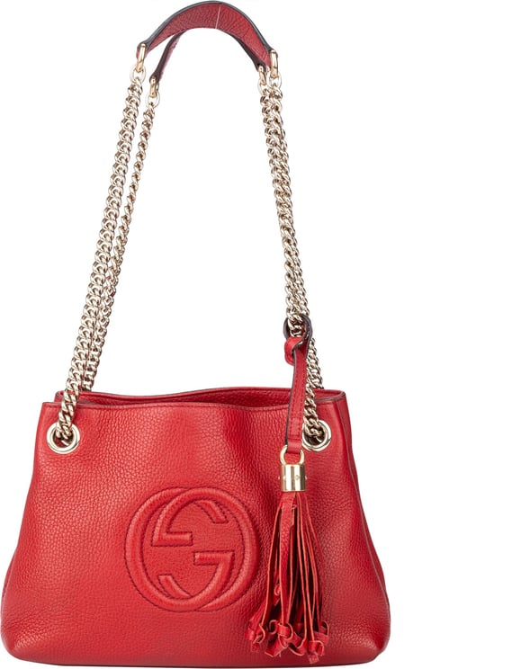 Gucci Gucci Rosso Leather GG Soho Crossbody Bag