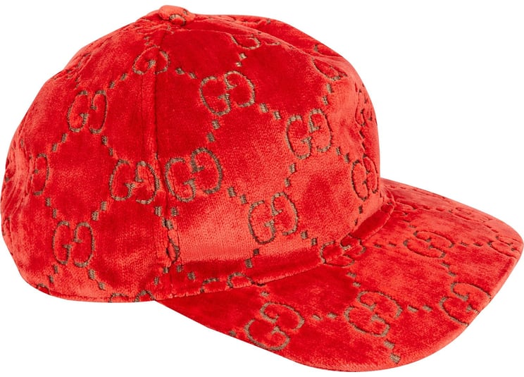 Gucci Gucci Red Samt GG Velvet Baseball Cap (S)