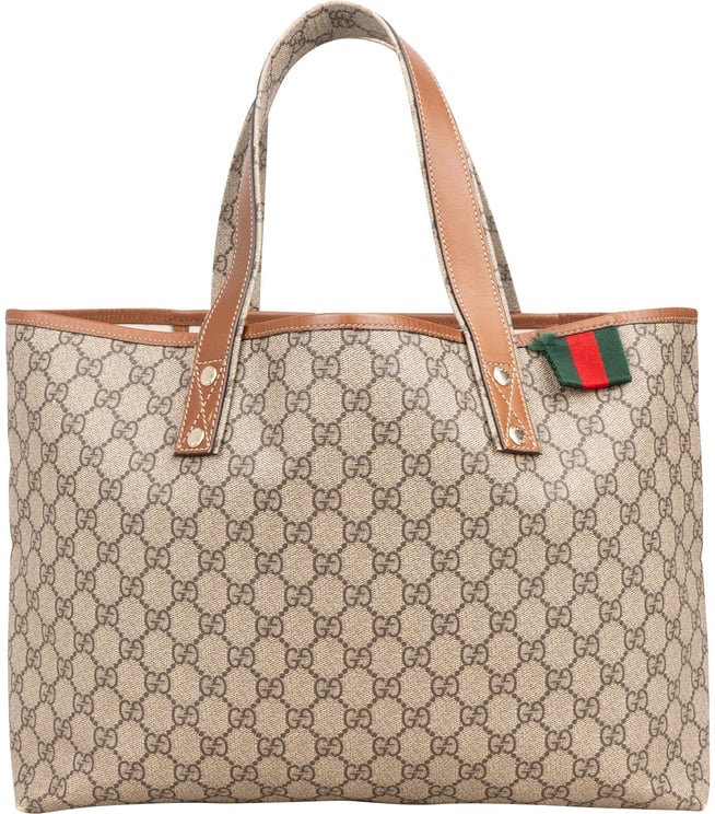 Gucci Gucci Monogram GG Supreme Canvas Web Tote Handbag