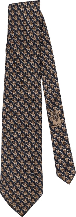 Gucci Gucci Allover Camel Pattern Silk Tie Krawatte