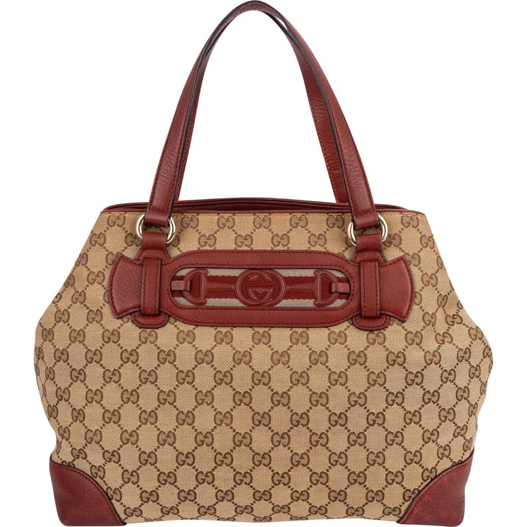 Gucci Gucci Monogram GG Web Dressage Tote Handbag