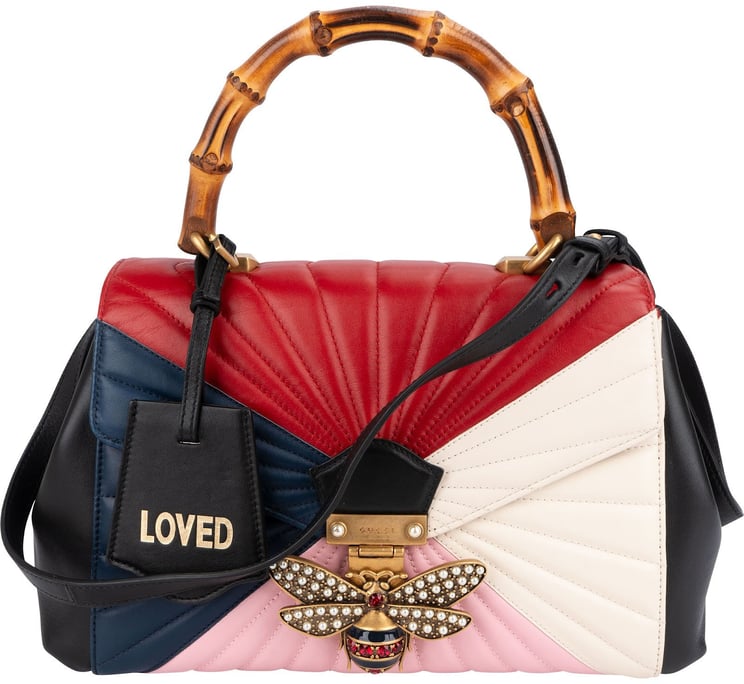 Gucci Gucci Multicolor Quilted Leather Queen Margaret Top Handle Handbag