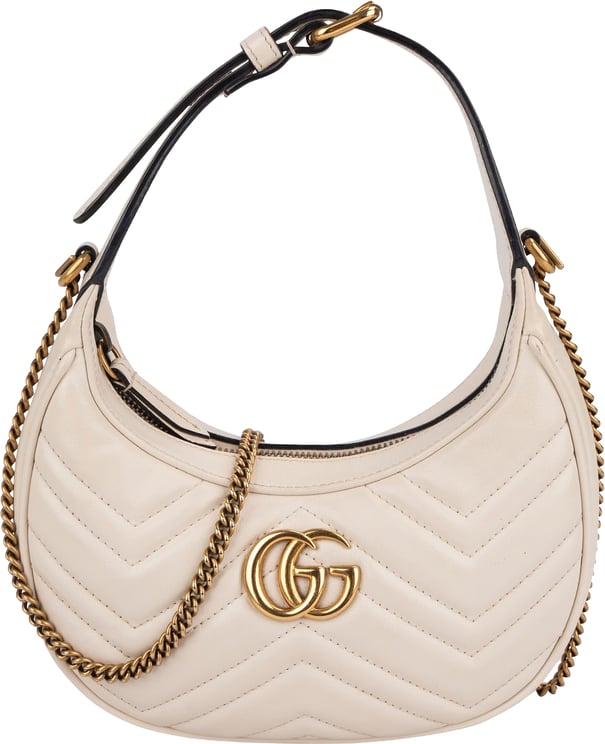 Gucci Gucci Quilted Leather GG Marmont Half-Moon Mini Shoulder Bag