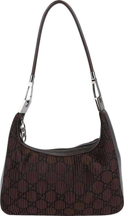 Gucci Gucci Monogram Pleated GG Canvas Hobo Shoulder Bag