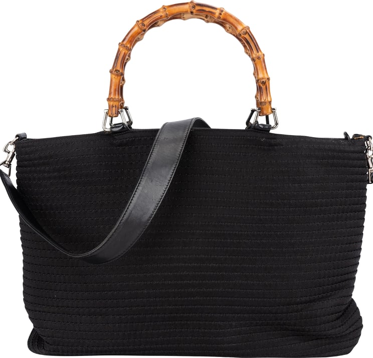 Gucci Gucci Bamboo Black Tote Handbag
