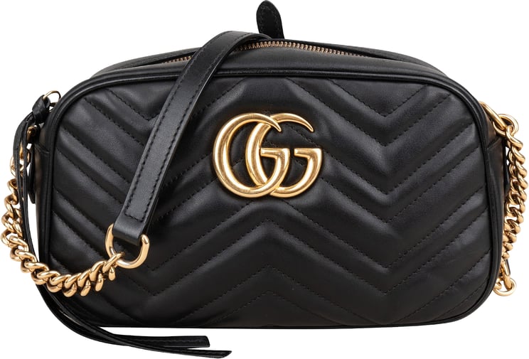 Gucci Gucci Chevron Leather GG Marmont Camera Crossbody Bag