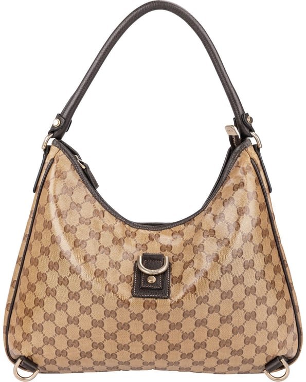 Gucci Gucci Monogram Crystal GG Abbey D-Ring Hobo Shoulder Bag