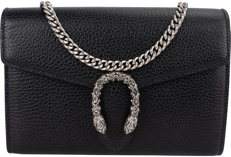 Gucci Gucci Grained Leather Dionysus Crystal Super Mini Crossbody Bag