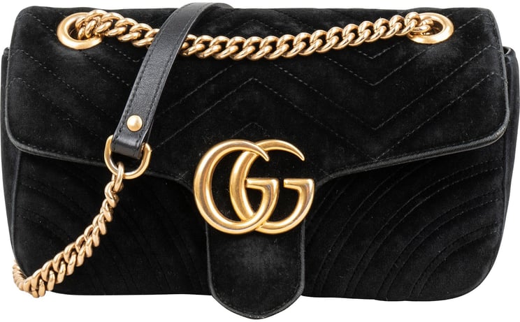 Gucci Gucci Matelassé Velvet GG Marmont Crossbody Bag