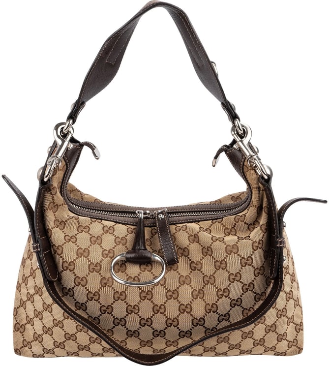 Gucci Gucci Monogram GG Canvas Abbey Horsebit Shoulder Bag