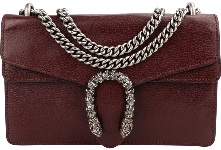 Gucci Gucci Grained Leather Crystal Dionysus Shoulder Bag