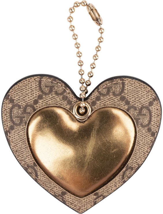 Gucci Gucci Monogram GG Supreme Heart Bag Charm