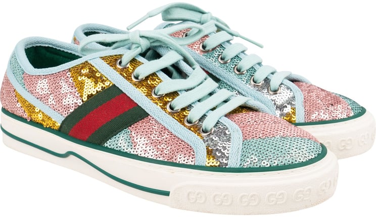 Gucci Gucci Multicolor Pailletten Tennis 1977 Sequin Sneaker (37)