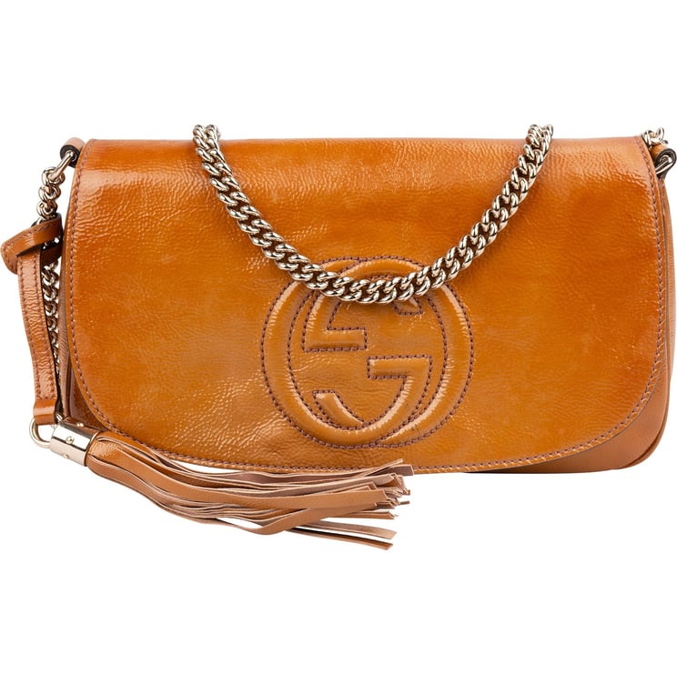 Gucci Gucci Grained Patent Leather GG Soho Chain Crossbody Bag