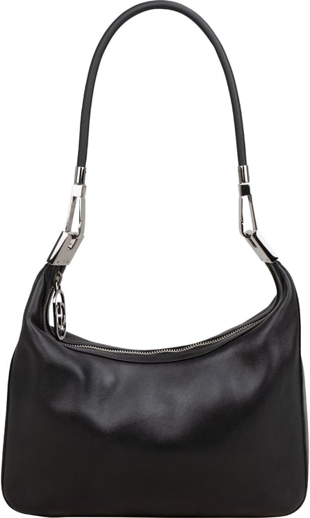 Gucci Gucci Black Leather GG Small Shoulder Bag