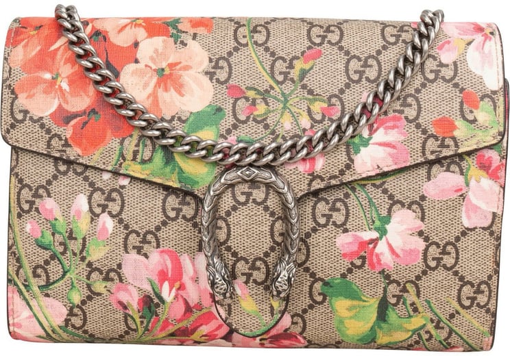 Gucci Gucci Monogram GG Supreme Blooms Dionysus Wallet On Chain Crossbody Bag