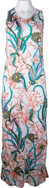 Gucci Gucci Multicolor Cotton Sea Life Print Maxi Dress (S)