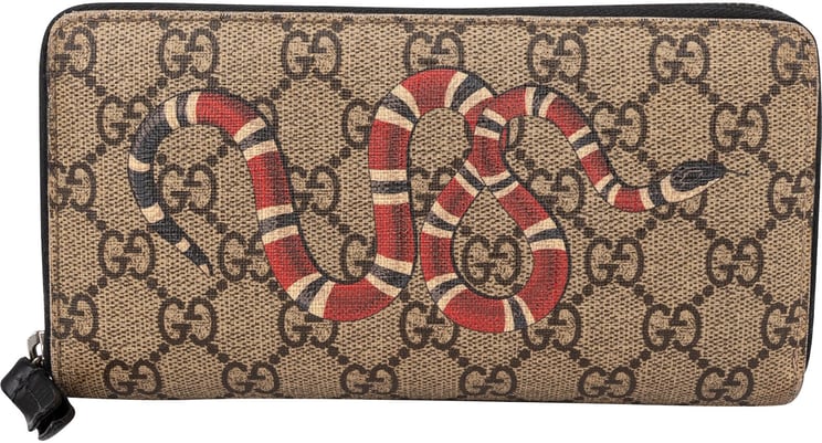 Gucci Gucci Monogram GG Supreme Kingsnake Zip Around Wallet