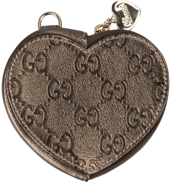 Gucci Gucci Guccissima Leather Heart Shaped Coin Purse Wallet Bag Charm Accessoires